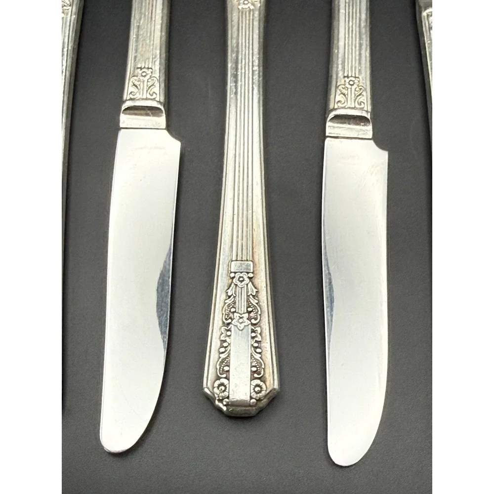 Vintage Oneida Wm A Rogers Silverplate Grille Knife Avenue Pattern 1939 Set Of 6
